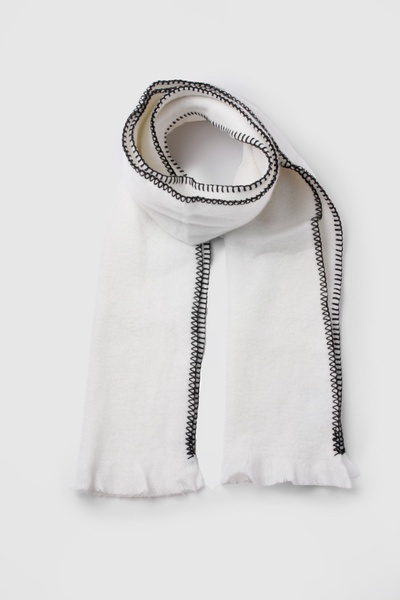 Blanket Stitch Trim Knitted Scarf