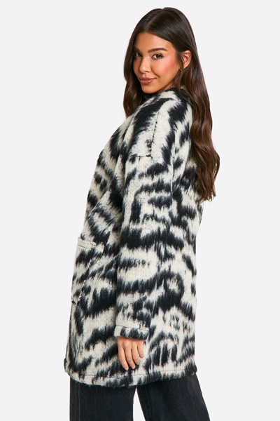 Zebra Wool Look Coatigan