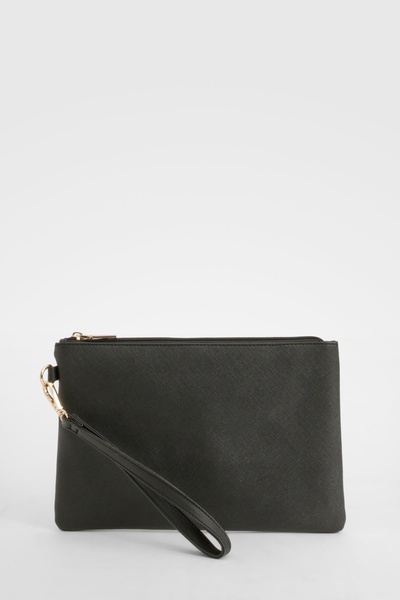 Basic Zip Top Clutch Bag