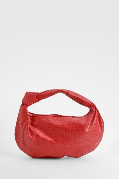 Woven Knotted Strap Detail Oversized Shoulder Bag