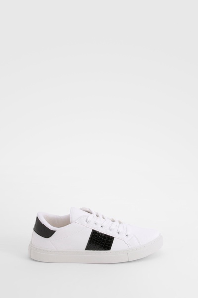 Croc Panel Flat Sneakers