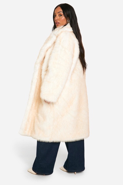 Plus Luxe Two Tone Faux Fur Coat