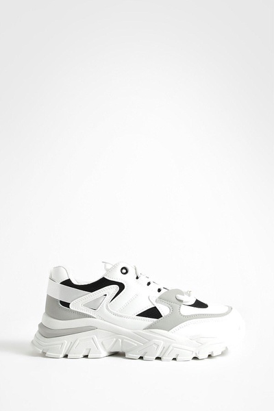 Chunky Lug Sole Contrast Detail Sneakers