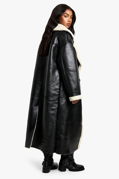 Borg Trim Maxi Aviator Coat 