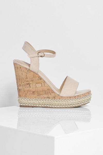 2 Part Studded Cork Wedges