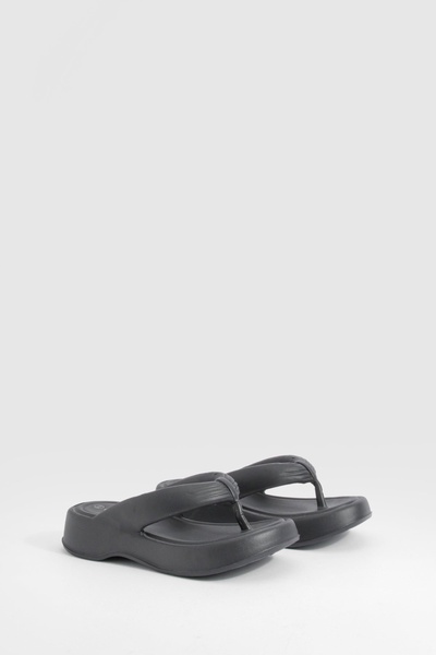  Chunky Platform Square Toe Flip Flops  