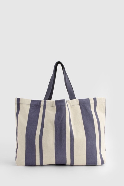 Stripe Canvas Oversized Tote Bag