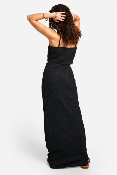 Petite Textured Jersey Knit Maxi Skirt