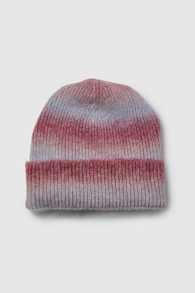 Ombre Stripe Fluffy Knitted Beanie