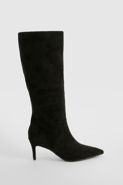 Faux Suede Stiletto Knee High Boots 