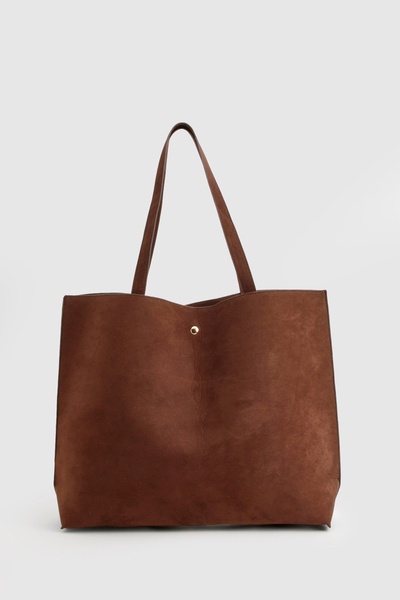 Faux Suede Tote Shopper Bag 