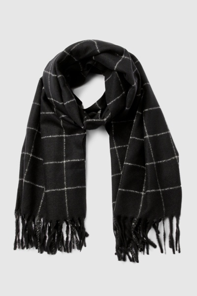 Contrast Stitch Checked Scarf 