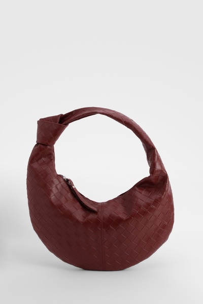 Woven Knot Handle Shoulder Bag  