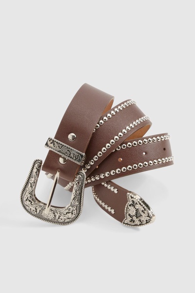 Western Silver Studded Belt 