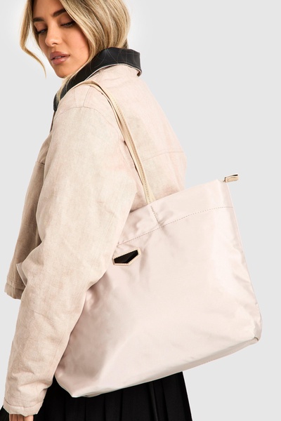 Nylon Shopper Tote Bag 