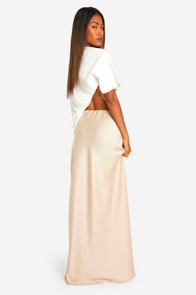 Fluid Satin Bias Maxi Skirt