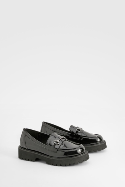 Wide Width Patent T Bar Loafers