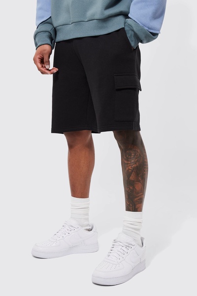 Basic Loose Mid Length Jersey Cargo Short