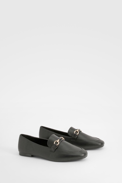 Wide Width Round Toe Single Bar Trim Loafers