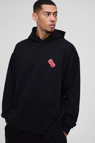 Oversized Dice Embroidered Hoodie