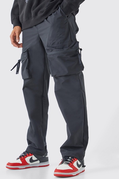 Elasticated Waist Straight Leg 3d Cargo Pants