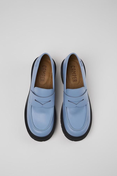 Blue Leather Loafer for Women