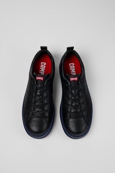 Black Leather Men's Sneakers.