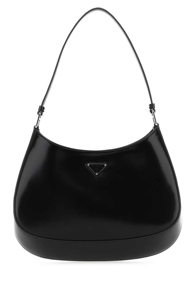 Prada Cleo Logo Plaque Shoulder Bag