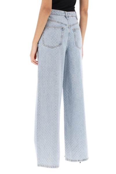 Self-Portrait Embellished Wide Leg Jeans