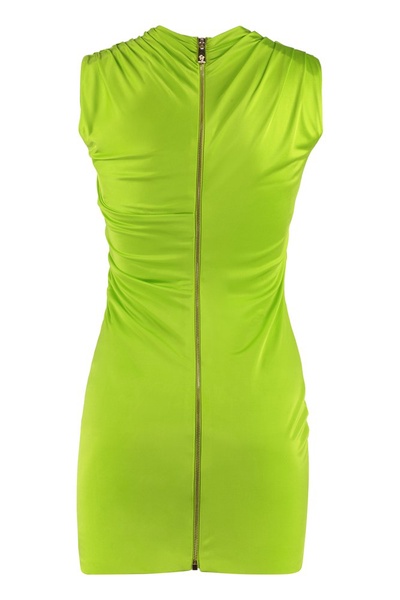 Versace Draped-Effect Sleeveless Mini Dress