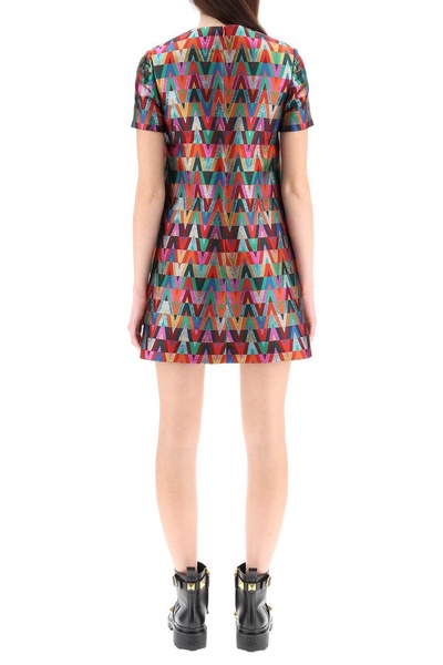 Valentino V Optical Logo Jacquard Mini Dress