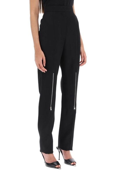 Alexander McQueen Zip-Embellished Slim-Cut Trousers