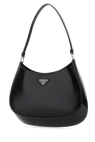 Prada Cleo Logo Plaque Shoulder Bag