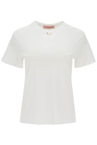 Valentino VLogo Plaque Crewneck T-Shirt