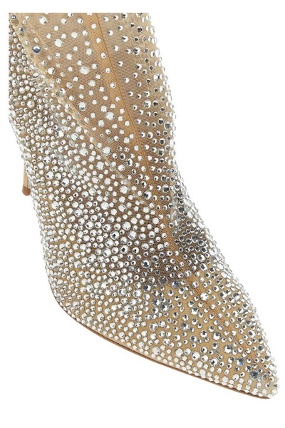 Gedebe Pointed-Toe Embellished Mesh Boots