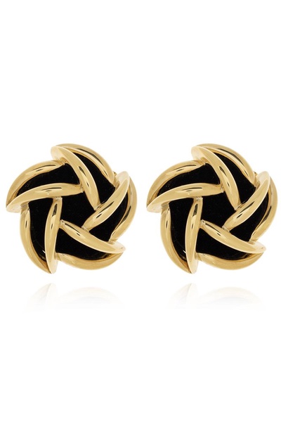 Saint Laurent Floral Motif Clip On Earrings