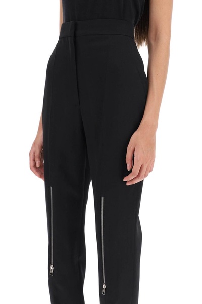 Alexander McQueen Zip-Embellished Slim-Cut Trousers