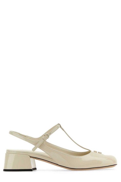 Miu Miu Logo Plaque Slingback Pumps