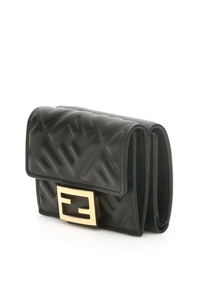 Fendi Micro Logo Embossed Trifold Wallet