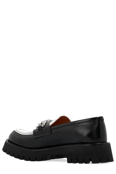 Gucci GG Plaque Contrasting Loafers