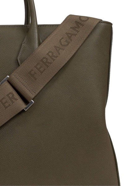 Ferragamo Logo Printed Large Tote Bag