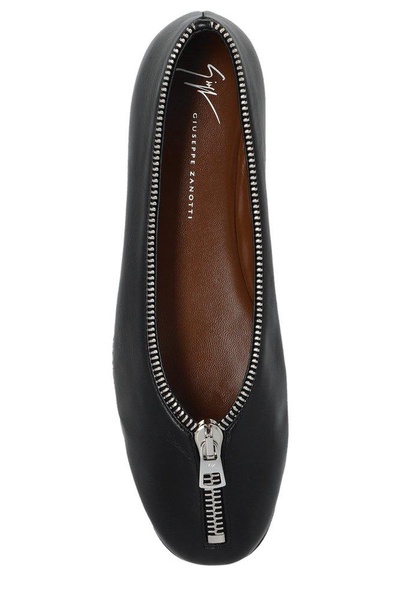 Giuseppe Zanotti Oraine Zip-Detailed Ballet Flats