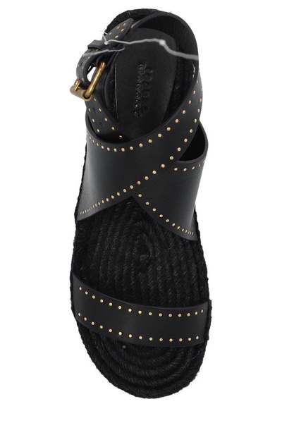 Isabel Marant Black Studded Leather Sandal Women