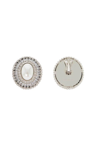 Alessandra Rich Embellished Logo Engraved Earrings