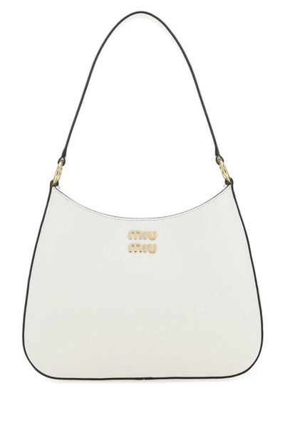 Miu Miu Logo Plaque Hobo Shoulder Bag