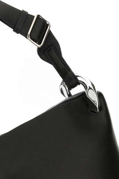 Jw Anderson Woman Black Leather Jwa Corner Bag Crossbody Bag