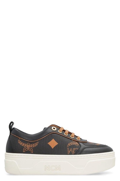 MCM Skyward Maxi Visetos-Print Lace-Up Sneakers