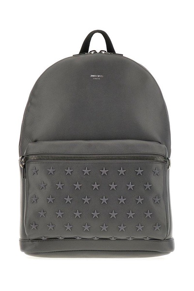 Jimmy Choo Logo Printed Zip-Up Backpack