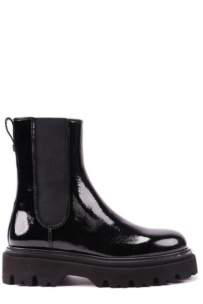 Casadei Round-Toe Slip-On Boots