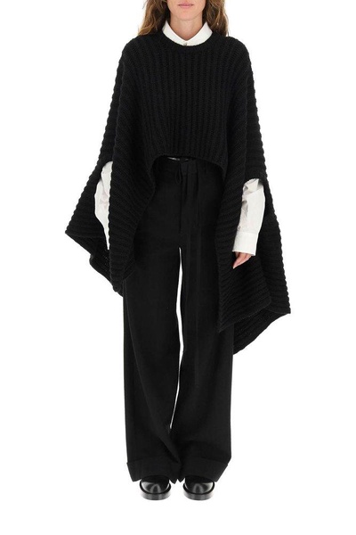 Ann Demeulemeester Rib-Knitted Asymmetric Cape